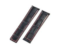 ROUHO Quick Release Genuine Leather Watch Band Replacemenet Stainless Steel Double Press Folding Buckle Watch Strap for TAG Heuer Carrera Monaco-Black 1 Without Buckle 24mm