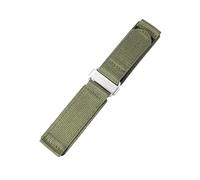 ROUHO Replacement Nylon Watch Band Loop Fastener Adjustable Men's Sport Watch Strap for Panerai-Green + Silver 22mm