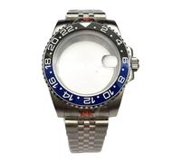 ROUHO Replacement Watch Case Bezel Insert, 40mm 316L Stainless Steel Watch Bracelet Kit for Rolex-B Fits 8215 Movement