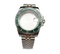 ROUHO Replacement Watch Case Bezel Insert, 40mm 316L Stainless Steel Watch Bracelet Kit for Rolex-E Fits NH35 Movement