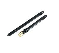 ROUHO Screw-in Replacement Watch Strap Women's Genuine Leather Watch Strap for Fossil Virginia ES3861 ES3269 ES3284 ES3282 ES3405 ES3921-Black + Gold Buckle