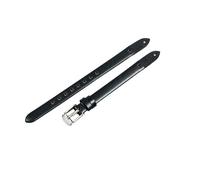 ROUHO Screw-in Replacement Watch Strap Women's Genuine Leather Watch Strap for Fossil Virginia ES3861 ES3269 ES3284 ES3282 ES3405 ES3921-Black + Silver Buckle