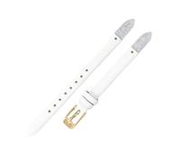 ROUHO Screw-in Replacement Watch Strap Women's Genuine Leather Watch Strap for Fossil Virginia ES3861 ES3269 ES3284 ES3282 ES3405 ES3921-White + Gold Buckle