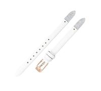 ROUHO Screw-in Replacement Watch Strap Women's Genuine Leather Watch Strap for Fossil Virginia ES3861 ES3269 ES3284 ES3282 ES3405 ES3921-White + Rose Gold Buckle