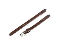 ROUHO Screw-in Replacement Watch Strap Women's Genuine Leather Watch Strap for Fossil Virginia ES3861 ES3269 ES3284 ES3282 ES3405 ES3921-Coffee + Silver Buckle