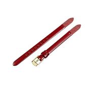 ROUHO Screw-in Replacement Watch Strap Women's Genuine Leather Watch Strap for Fossil Virginia ES3861 ES3269 ES3284 ES3282 ES3405 ES3921-Red + Gold Buckle