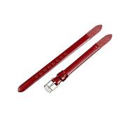 ROUHO Screw-in Replacement Watch Strap Women's Genuine Leather Watch Strap for Fossil Virginia ES3861 ES3269 ES3284 ES3282 ES3405 ES3921-Red + Silver Buckle