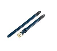 ROUHO Screw-in Replacement Watch Strap Women's Genuine Leather Watch Strap for Fossil Virginia ES3861 ES3269 ES3284 ES3282 ES3405 ES3921-Blue + Gold Buckle