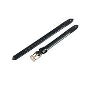 ROUHO Screw-in Replacement Watch Strap Women's Genuine Leather Watch Strap for Fossil Virginia ES3861 ES3269 ES3284 ES3282 ES3405 ES3921-Black + Rose Gold Buckle