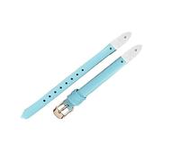 ROUHO Screw-in Replacement Watch Strap Women's Genuine Leather Watch Strap for Fossil Virginia ES3861 ES3269 ES3284 ES3282 ES3405 ES3921-Light Blue + Rose Gold Buckle