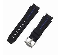 ROUHO Silicone Arc Watch Strap Waterproof Watch Band Replacement Watch Accessories Pin Buckle Strap for Rolex Daytona GMT-Master Submariner-Blue 20mm