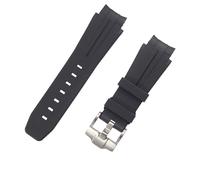 ROUHO Silicone Arc Watch Strap Waterproof Watch Band Replacement Watch Accessories Pin Buckle Strap for Rolex Daytona GMT-Master Submariner-Black 20mm