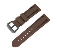 ROUHO Silicone Rubber Watchband Waterproof Diving Men Watches Accessories for Panerai PAM111/441-Coffee 22mm