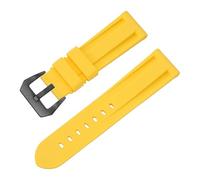 ROUHO Silicone Rubber Watchband Waterproof Diving Men Watches Accessories for Panerai PAM111/441-Yellow 24mm