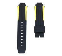 ROUHO Silicone Sports Watch Strap Sweat-Proof Rubber Watchband for Tissot PRC 100 1835 T111417-Yellow