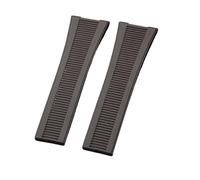 ROUHO Silicone Watch Band 25x13mm Ribbed Texture Waterproof Rubber Watch Strap for Patek Philippe Nautilus 5711/5712/5980-Brown