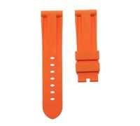 ROUHO Silicone Watch Bracelet Waterproof Sports Watch Accessories Adjustable Watch Strap for P-ANE-RAI PAM-Orange 24mm