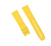 ROUHO Silicone Watch Strap Accessories Waterproof Rubber Watch Bracelet for BREITLING SUPEROCEAN AV-EN-GER-Yellow 22mm