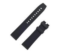 ROUHO Silicone Watch Strap Accessories Waterproof Rubber Watch Bracelet for BREITLING SUPEROCEAN AV-EN-GER-Black 24mm