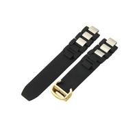 ROUHO Silicone Watch Strap Waterproof Rubber Watch Band Stainless Steel Folding Clasp Buckle Soft for Cartier 21 Chronoscaph A3