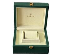 ROUHO Single Slot Wooden Watch Display Case Green PU Leather Watch Storage Holder for Rolex Air-King