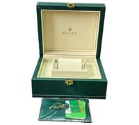 ROUHO Single Slot Wooden Watch Display Case Green PU Leather Watch Storage Holder for Rolex Cosmograph Daytona