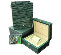 ROUHO Single Watch Display Organiser Case Green PU Leather Gold Clasp Watch Storage for Rolex Land-Dweller
