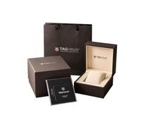 ROUHO Single Watch Holder Brown Wooden Watch Box Cream Cushion Storage Case Outer Package for TAG Heuer Grand Carrera
