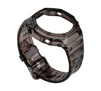 ROUHO Soft Bezel Strap Modification Kit Waterproof Silicone Watch Band Case Set for Casio GA2100 GA2110 GA-B2100-Black