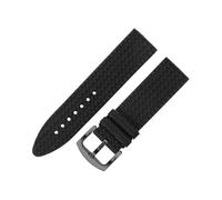 ROUHO Soft Silicone Sports Watch Band Sweat-Proof Replacement Rubber Watch Strap for Chopard Classic Racing 168511-3001 168511-3015-Black + Black Pin Buckle 21mm