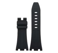 ROUHO Soft Silicone Watch Strap 27mm Replacement Watch Band Waterproof Rubber Wristband for Audemars Piguet Royal Oak 15500/15510 26331-Black
