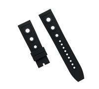 ROUHO Soft Silicone Watch Strap Watch Accessories Replacement Watch Band for BREITLING SUPEROCEAN AV-ENG-ER-Black 22mm