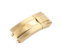 ROUHO Solid Stainless Steel Folding Deployment Clasp - Watch Strap Buckle for Rolex Submariner Oysterflex Daytona GMT-Gold 9 x 16 x 18mm