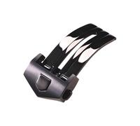 ROUHO Solid Stainless Steel Watch Clasp - Adjustable Folding Watch Buckle Accessory for TAG Heuer-Black 18mm