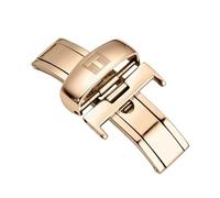 ROUHO Stainless Steel Butterfly Deployment Watch Buckle Durable Fold-Over Watch Clasp Converter for Tissot Le Locle-Rose Gold 20mm
