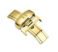 ROUHO Stainless Steel Butterfly Deployment Watch Buckle Durable Fold-Over Watch Clasp Converter for Tissot Le Locle-Gold 16mm
