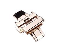 ROUHO Stainless Steel Deployant Watch Buckle Push-Button Quick Release Folding Watch Clasp for Armani-Rose Gold 20mm