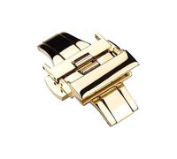 ROUHO Stainless Steel Deployant Watch Buckle Push-Button Quick Release Folding Watch Clasp for Armani-Gold 20mm