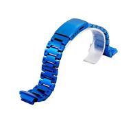 ROUHO Stainless Steel Deployment Clasp Watch Bracelet Metal Watch Strap for G-Shock DW5610-Blue