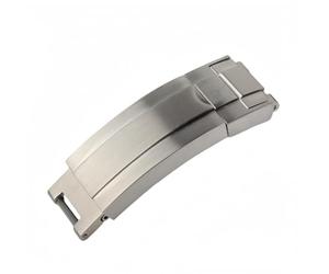 ROUHO Stainless Steel Deployment Watch Strap Buckle Matte Silver Glide Lock Watch Clasp for Rolex acht-Master Sea-Dweller
