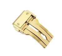 ROUHO Stainless Steel Folding Buckle Double Push Button Watch Replacement Clasp Watch Accessories for HUBLOT Big Bang - Gold 24mm