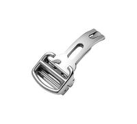 ROUHO Stainless Steel Folding Watch Buckle Replacement Watch Strap Buckles for Cartier Ballon Bleu Santos Tank Clé London-Silver 12mm