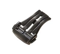 ROUHO Stainless Steel Frosted Deployment Buckle Quick Release Watch Replacement Buckle for Omega Seamaster Series - Black 16mm