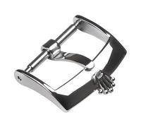 ROUHO Stainless Steel Leather Strap Pin Buckle - Watch Clasp Accessory for Rolex Daytona Submariner GMT-Silver 20mm