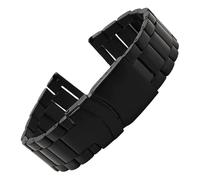 ROUHO Stainless Steel Men's Watch Bracelet Waterproof Diving Watch Strap Compatible with Hamilton Khaki Frogman-Black 22MM