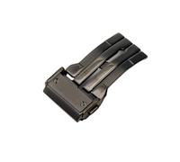 ROUHO Stainless Steel Replacement Watch Buckle Durable Fastener Double Button Butterfly Watch Clasp for HUBLOT Big Bang - Black 24mm