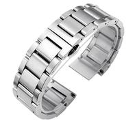 ROUHO Stainless Steel Watch Accessories Deployment Clasp Men's Metal Watch Bracelet for Montblanc TimeWalker Heritage 1858-Silver 1 18mm