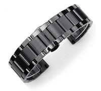 ROUHO Stainless Steel Watch Accessories Deployment Clasp Men's Metal Watch Bracelet for Montblanc TimeWalker Heritage 1858-Black 2 21mm