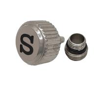 ROUHO Stainless Steel Watch Crown Winding Head Part Replacement Timepiece Setting Stem Knob 7mm Silver for Seiko skx007-A6