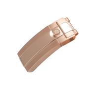 ROUHO Stainless Steel Watch Deployant Clasp Multiple Color Watch Bracelet Replacement Buckle for Rolex Submariner Series - Rose Gold 16mm